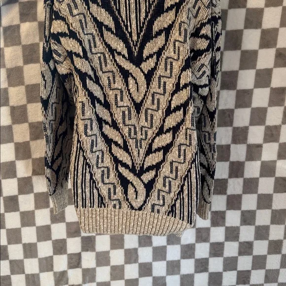 Crossings Men’s Y2K V Neck Chunky Knit Abstract Sweater Size M/Medium - Picture 9 of 11